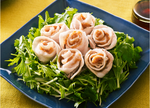 豚バラ巻き巻き和風サラダ